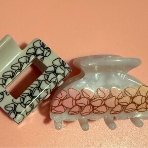 Set of 2 Ni'ihau Shell claw clips, hair claw,  hair jaw